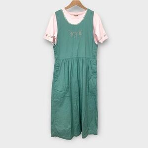 Vintage 90s Northern Reflections Pinafore Dress Set
